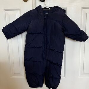 GAP Baby Navy Hooded Puffer Snowsuit